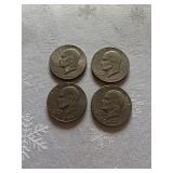Four 1977 Eisenhower Dollar Coins
