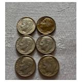 Six Roosevelt Dimes