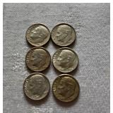 Six Roosevelt Dimes