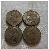 Four Bicentennial Eisenhower Dollars