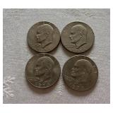 Four Eisenhower 1974 Silver Dollars