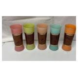 Five 6.5-Inch Multi-Color Glasses