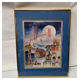 Framed 14 1/4" x 11 1/4" San Francisco Artwork