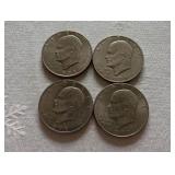 1971 Eisenhower Dollar Coins - Set of Four