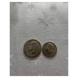 1976 Eisenhower And Kennedy Half Dollar Coins