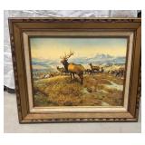 Framed Elkï¿½Painting