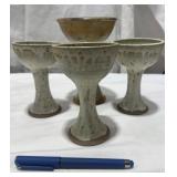 Pottery Stemmed Wine Glasses