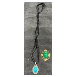 Turquoise Pendant & Brooch Set