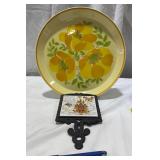 Vintage Mikasa Platter &Trivet