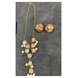 Necklace & Tiger Motif Earrings