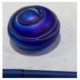 Signed Levay Iridized Paperweight
