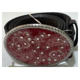 Leather Hand Tooled Belt