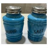 Vintage Blue Glass Shakers
