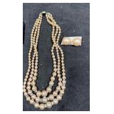 Pearl Necklace & Earrings