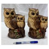 Ceramic Owl Figurines as Planters