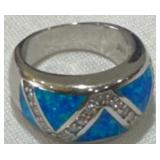 Sterling Faux Fire Opal Ring