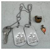 Dog Tags, Key, Ring,