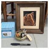 Dog Art and Candle Holder