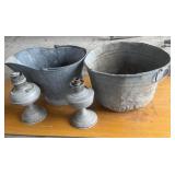 Oil Lamps & Metal Buckets