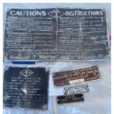 Diamond T Motor Car Co. Metal Plaques