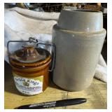 Stoneware Jar & Cheese Crock