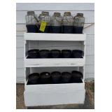 Wood Shelf & Glass Solar Lights