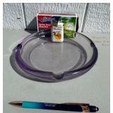 Glass Ashtray, Lighter,