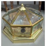 Octagonal Brass and Glass Light