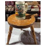 Wood Three-Legged Stool,