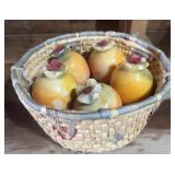Woven BasketCeramic Fruit Decor