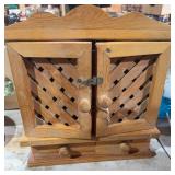 Wood Spice Cabinet & Tins,