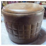 Vinyl Padded Storage Ottoman,