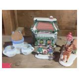 Village Figurines and Ashtray