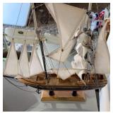 Wooden Bluenose Model Ship with Stand