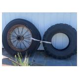 Antique Wooden Spoke Wheel and Torque II Tire