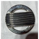 Silver Tone Round Brooch