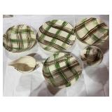 Plaid Pattern Ceramic Serving Set, 6pcs