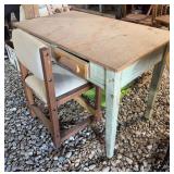 Wood Desk & Chair
