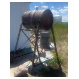 Steel Fuel Barrel on Stand