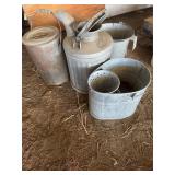 5 Vintage Galvanized Farm Cans