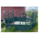Green Metal Livestock Hay Feeder Ring