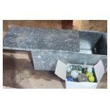 Galvanized Metal Box & Marbles