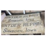 Snyder Repair Signs, Sanborn IA