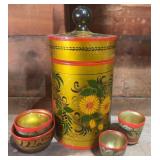 Russian Khokhloma Painted Woodware