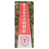 Firestone Embossed Metal Advertising Sign