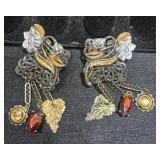 Floral Filigree Dangle Earrings