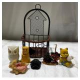 Figurines &. Wicker Basket