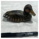 Hand-Painted Wooden Duck Figurine