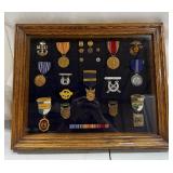 Framed Military Medals & Pins
