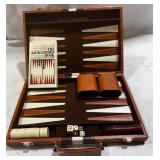 Brown Leatherette Backgammon